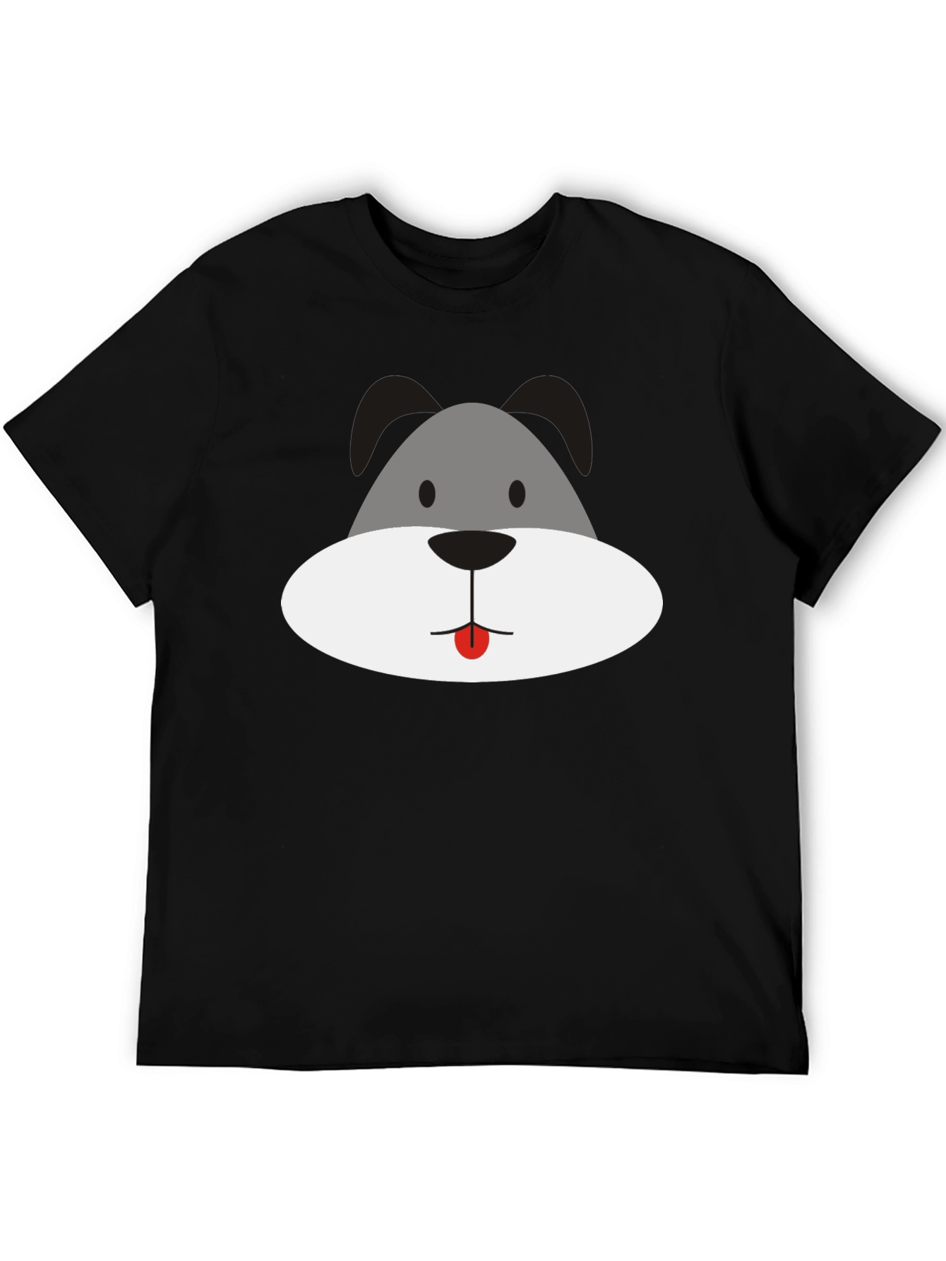 Dog Face Graphic Black T-Shirt