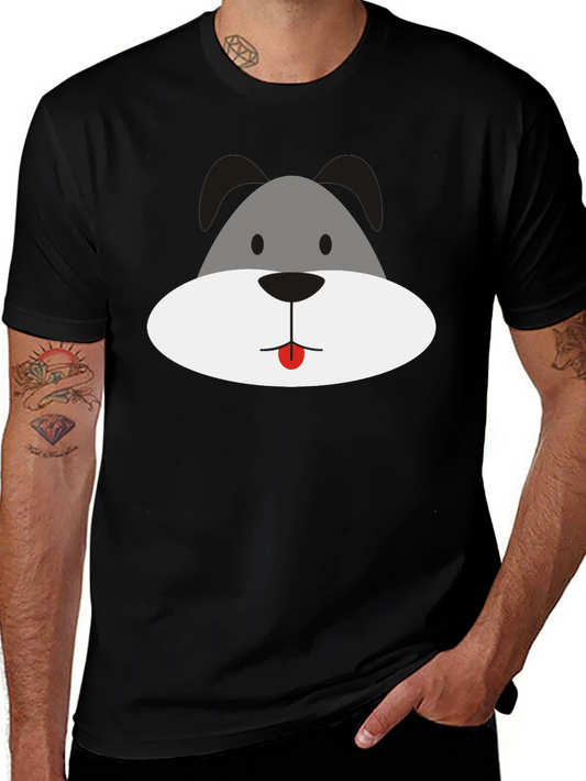 Dog Face Graphic Black T-Shirt