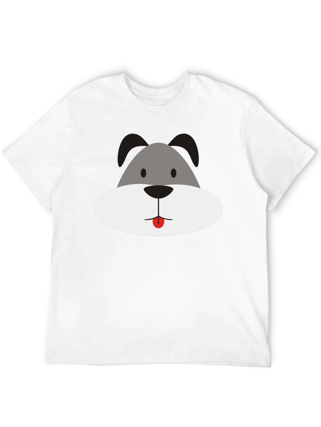 Dog Face Graphic Black T-Shirt