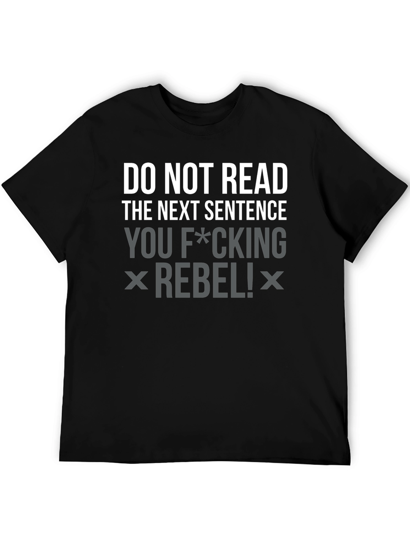 Rebel Slogan Graphic Tee - Black