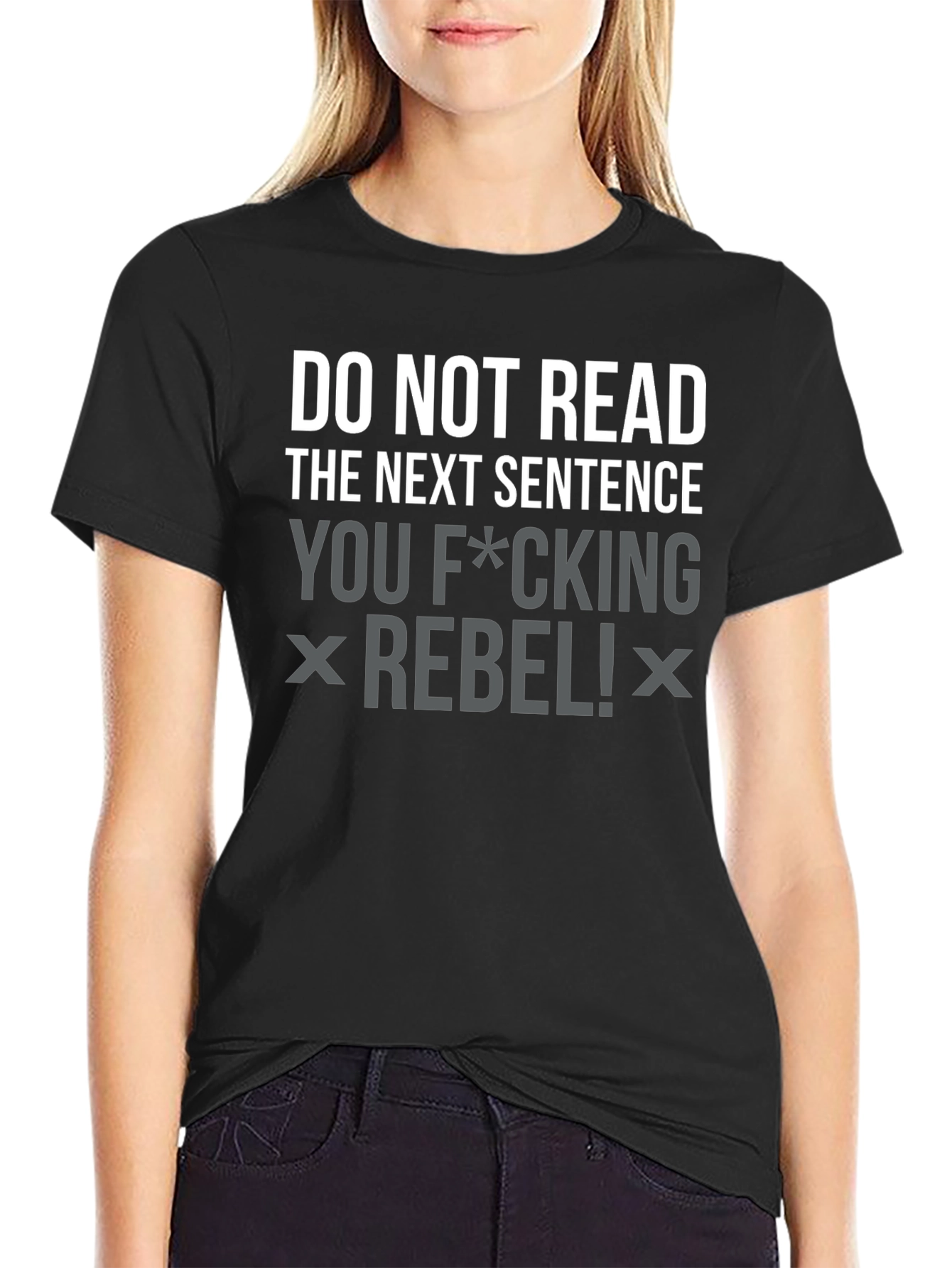 Rebel Slogan Graphic Tee - Black