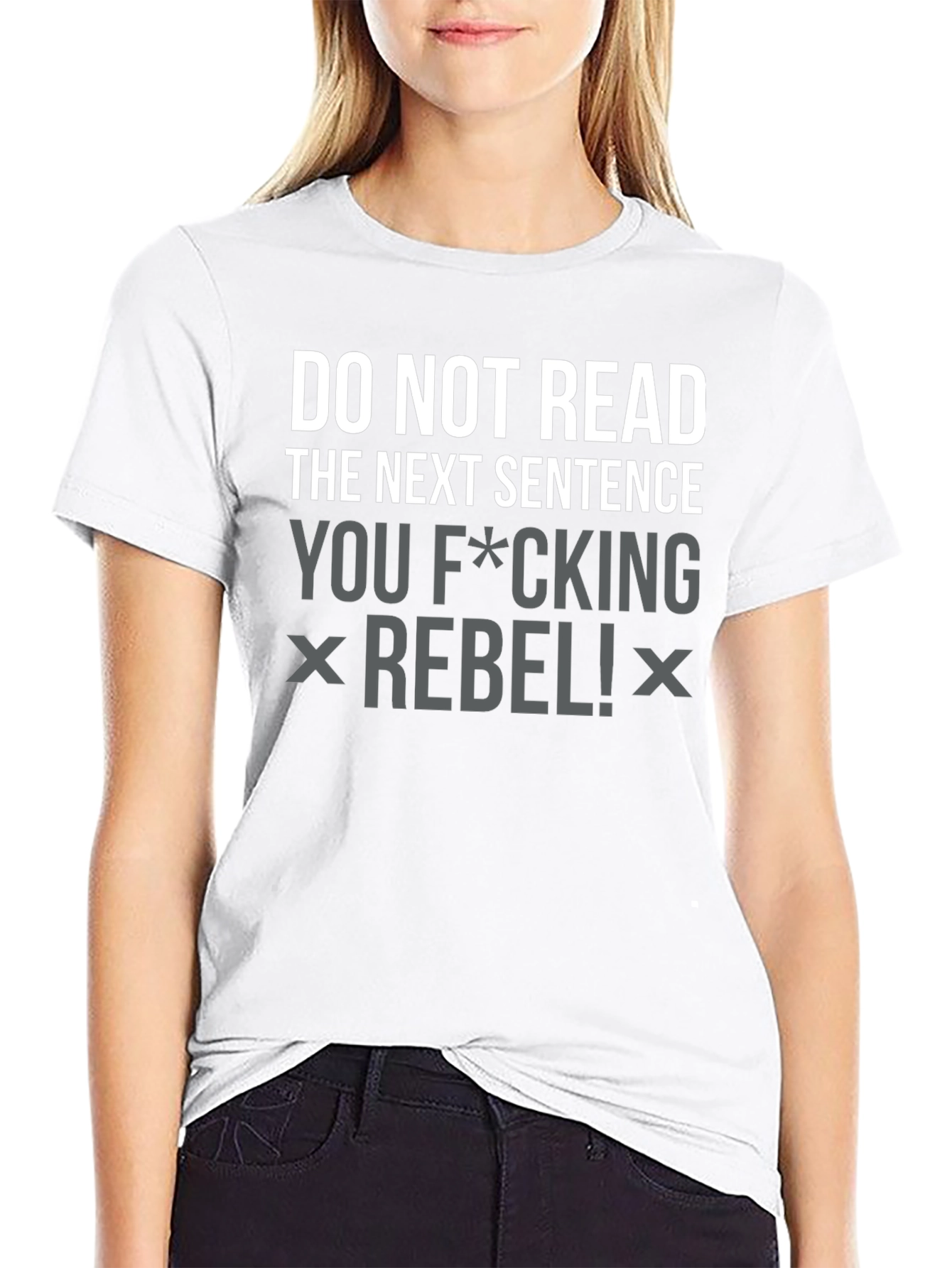 Rebel Slogan Graphic Tee - Black