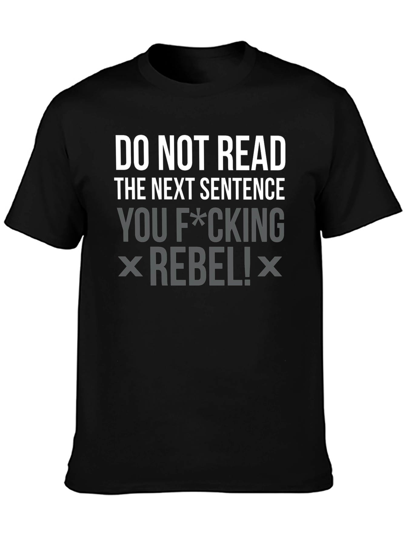 Rebel Slogan Graphic Tee - Black