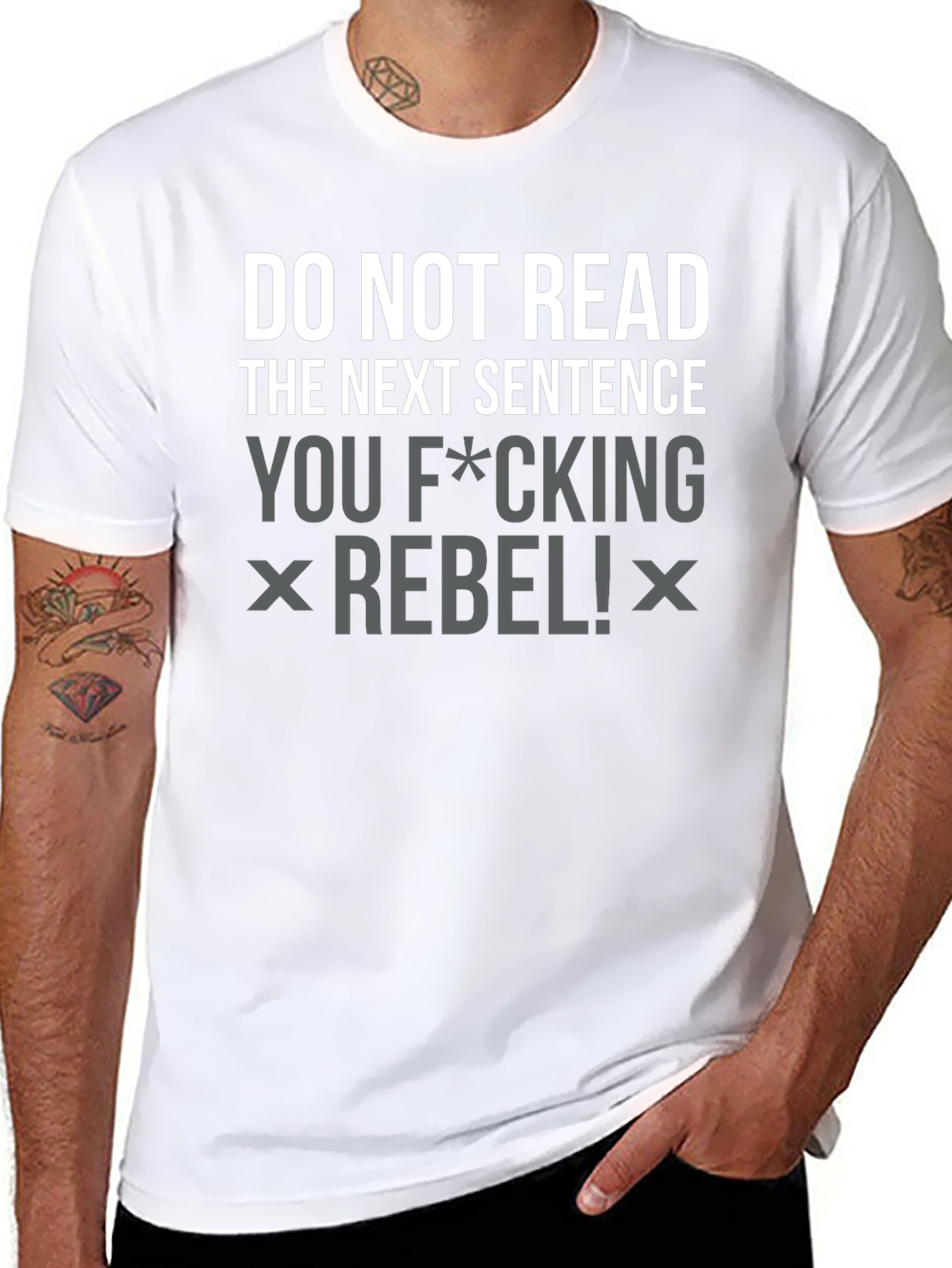 Rebel Slogan Graphic Tee - Black