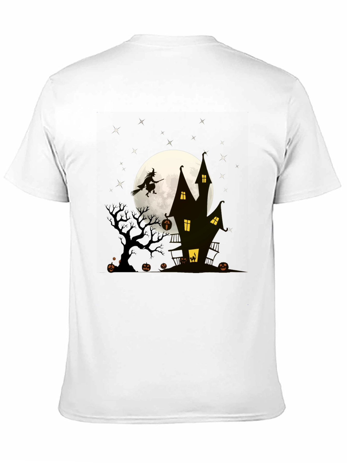 Halloween Witch Haunted House Graphic Tee