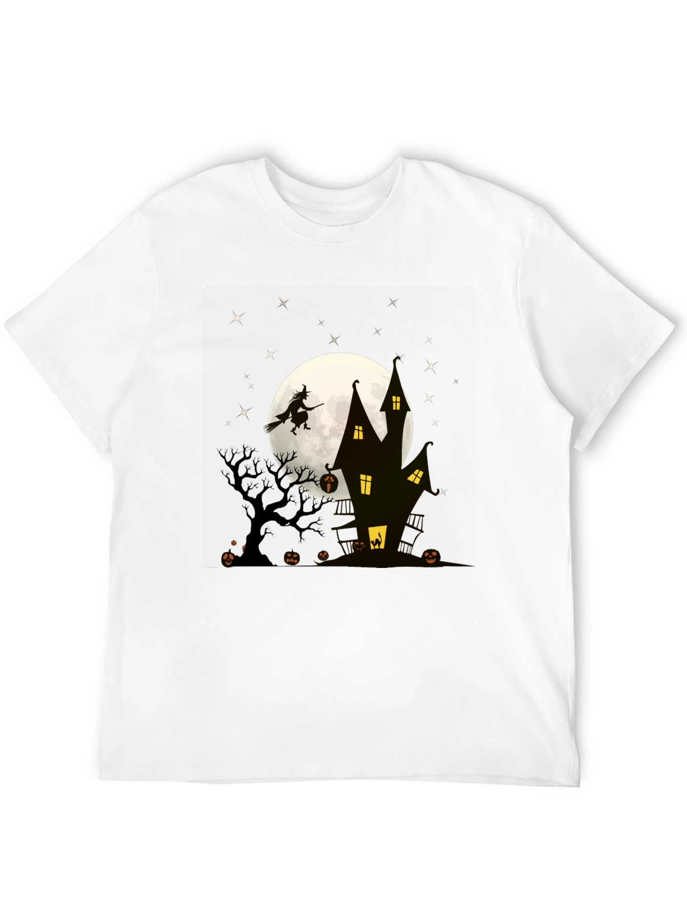 Halloween Witch Haunted House Graphic Tee