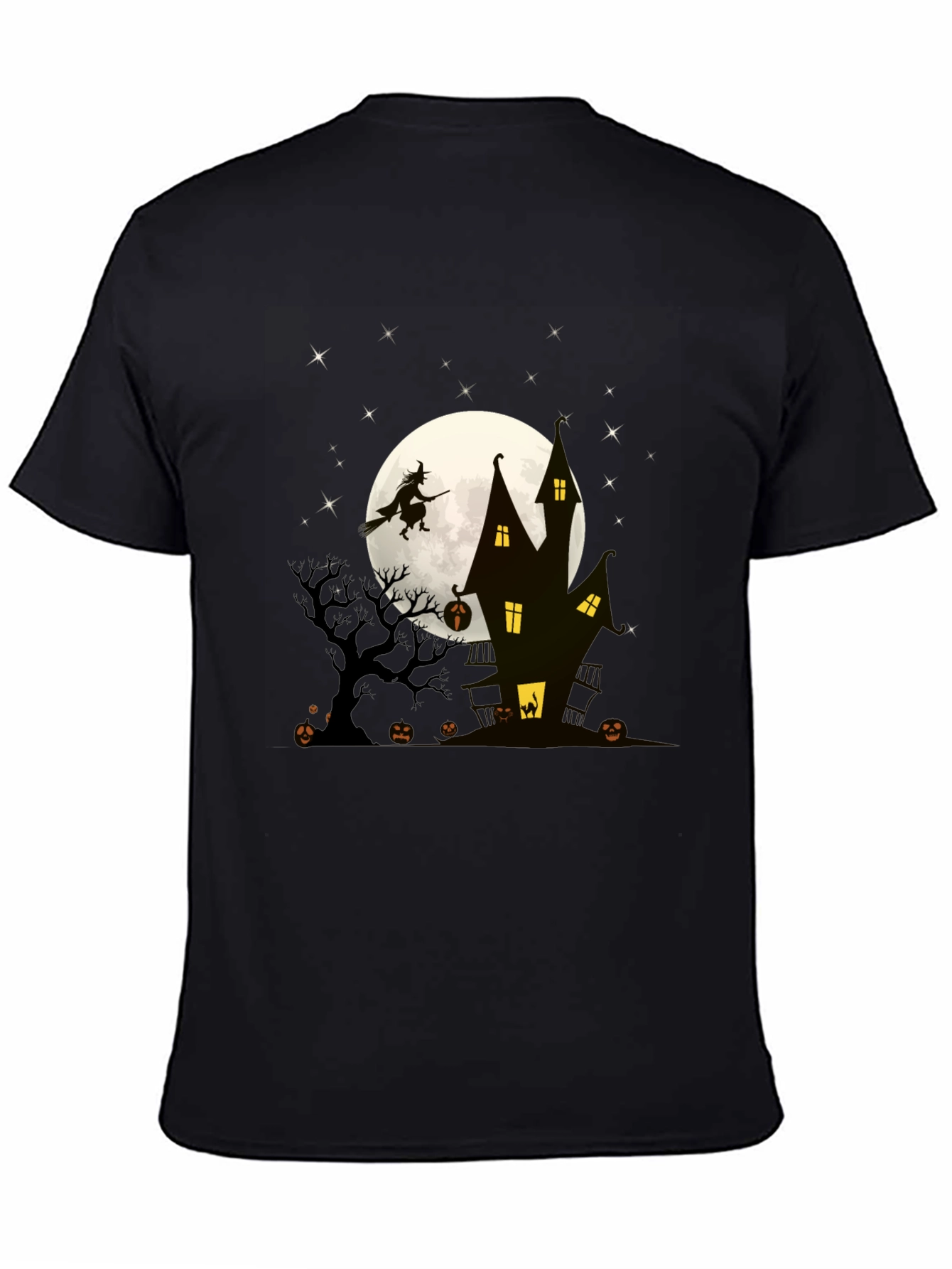 Halloween Witch Haunted House Graphic Tee