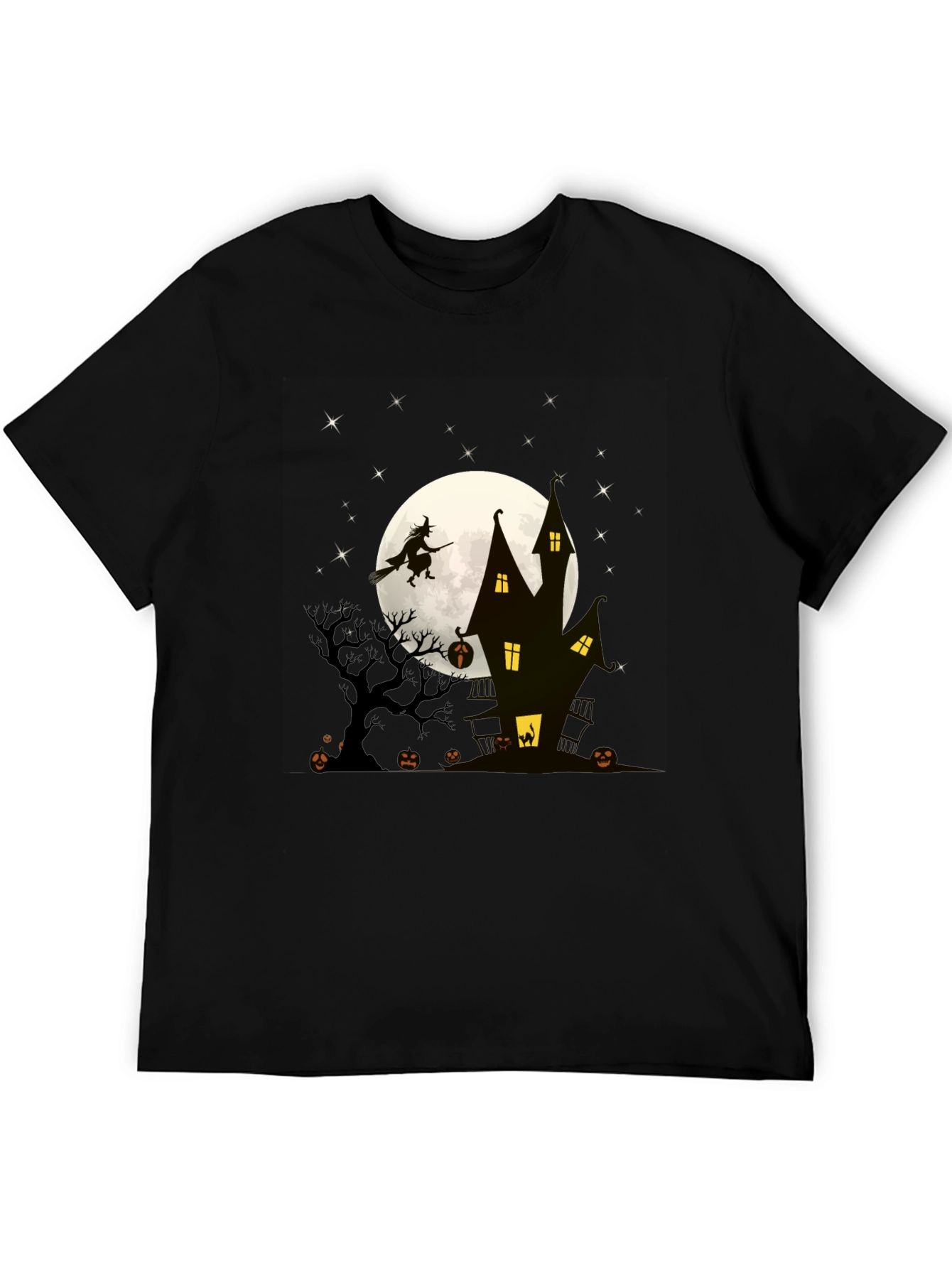 Halloween Witch Haunted House Graphic Tee