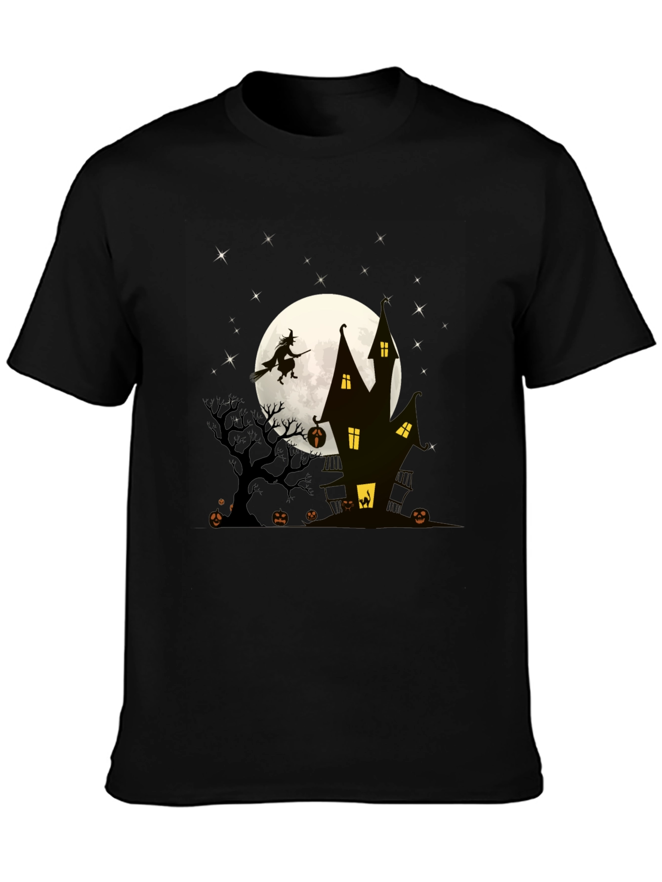 Halloween Witch Haunted House Graphic Tee