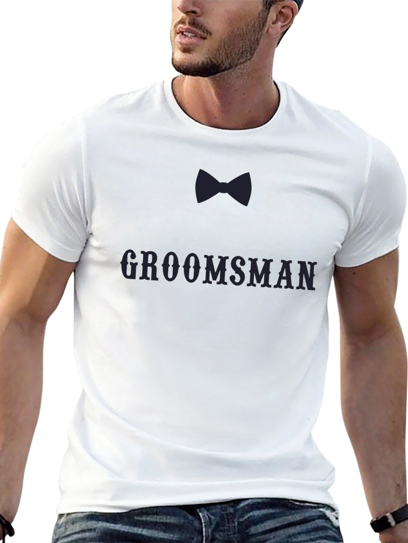 Groomsman Bow Tie T-Shirt - Black