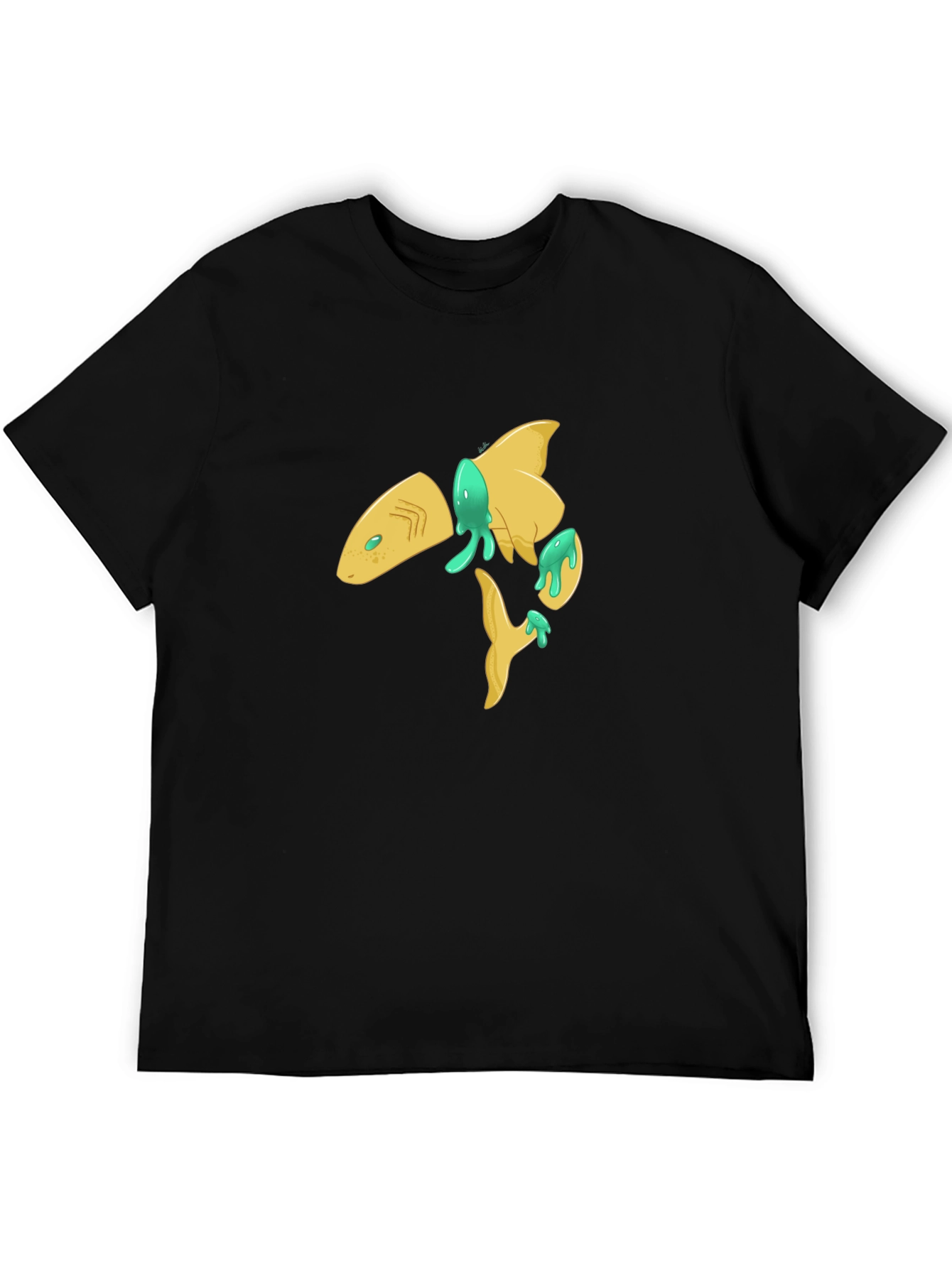 Abstract Shark Graphic Black T-Shirt