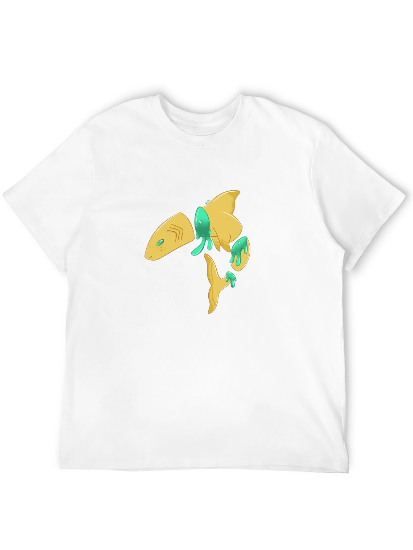 Abstract Shark Graphic Black T-Shirt