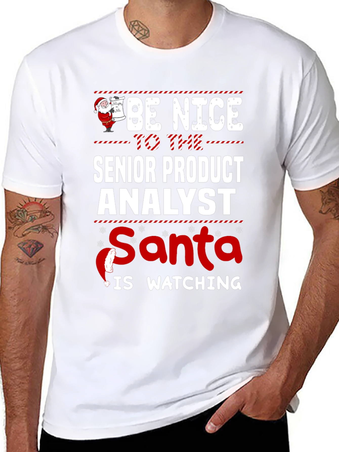 Senior Product Analyst Santa Watching T-Shirt
