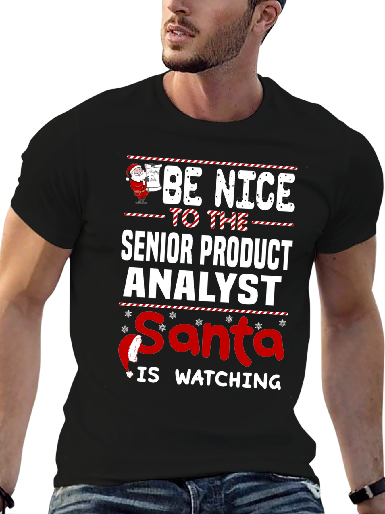Senior Product Analyst Santa Watching T-Shirt