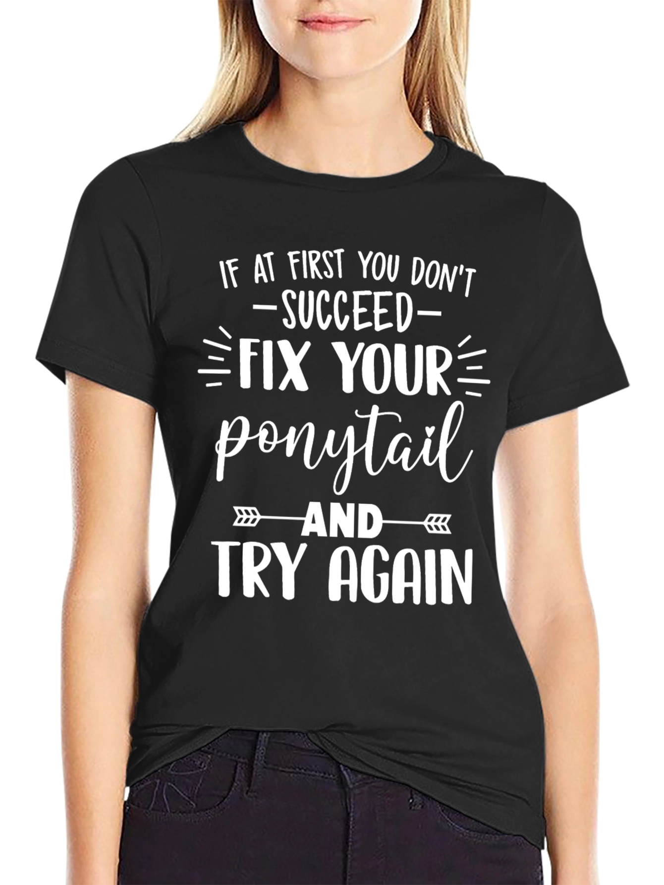 Fix Your Ponytail T-Shirt - Funny Slogan Tee