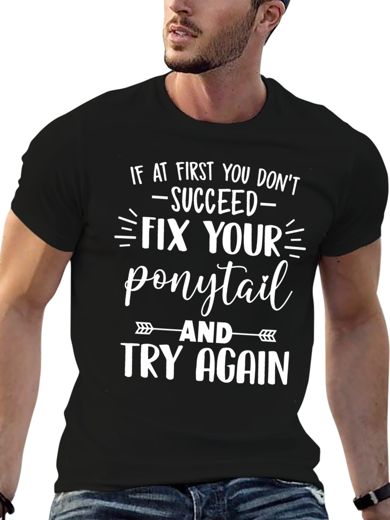 Fix Your Ponytail T-Shirt - Funny Slogan Tee