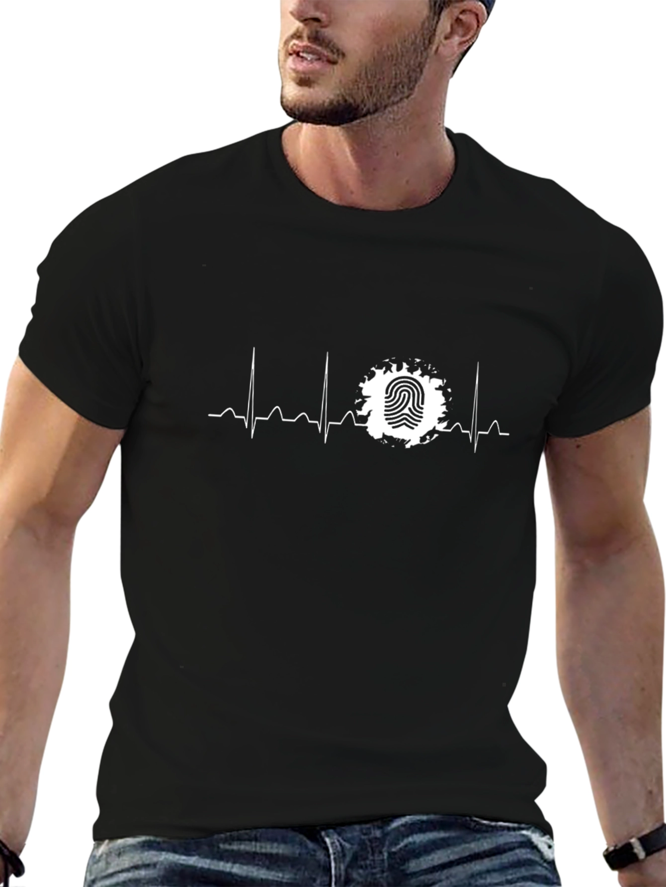 Heartbeat Fingerprint Graphic T-Shirt