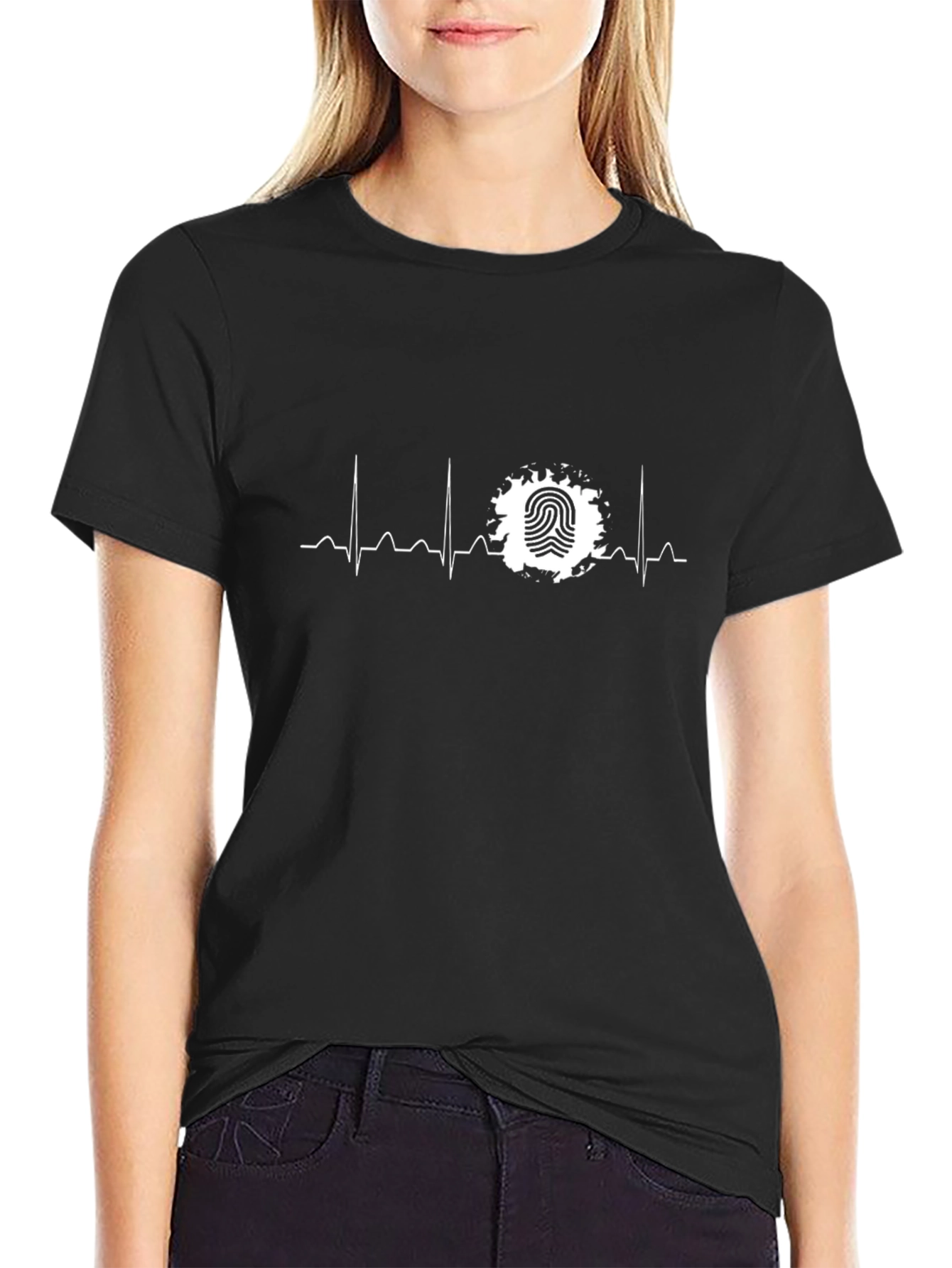 Heartbeat Fingerprint Graphic T-Shirt