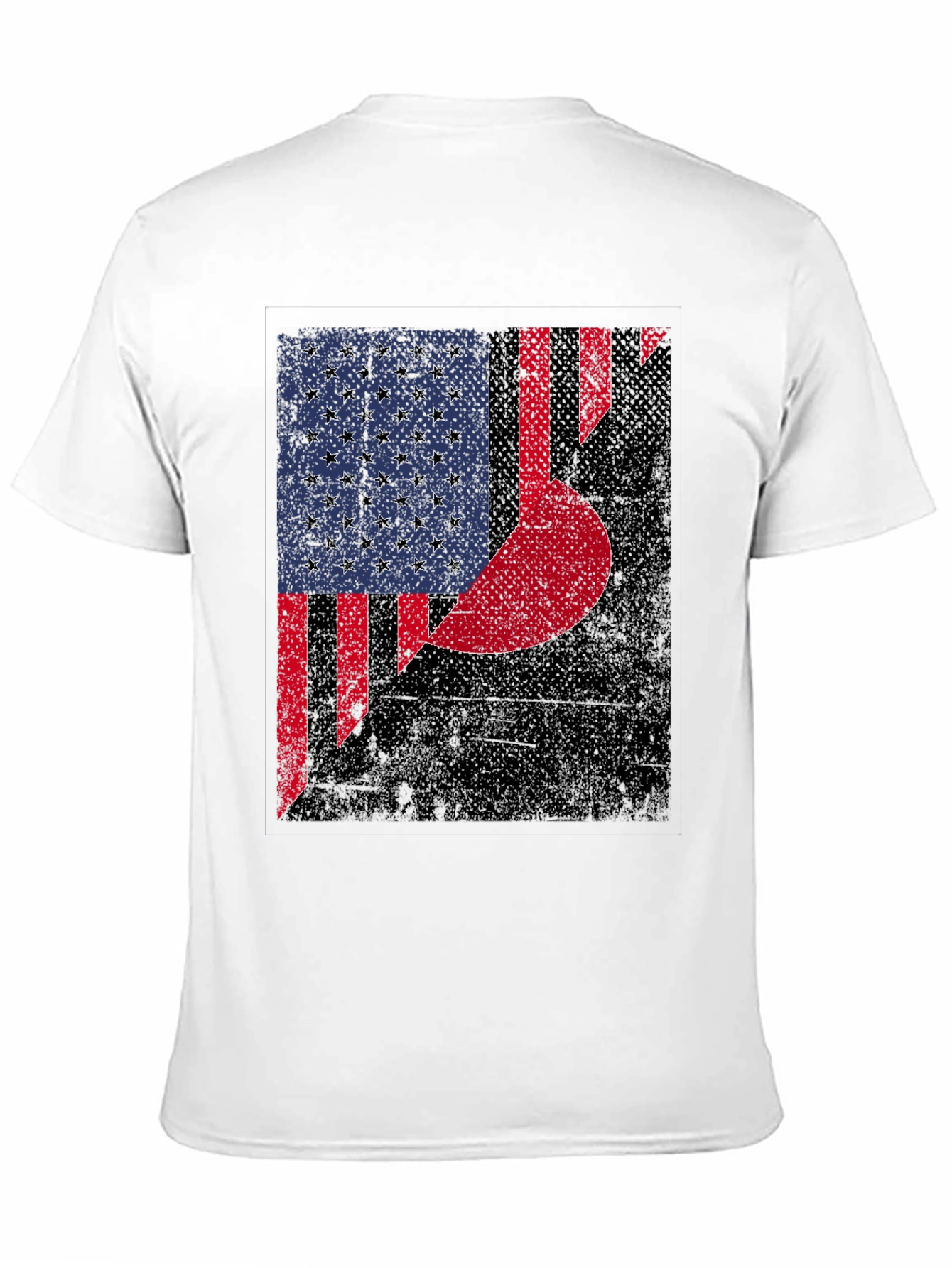 Distressed US & Crescent Moon Graphic T-Shirt