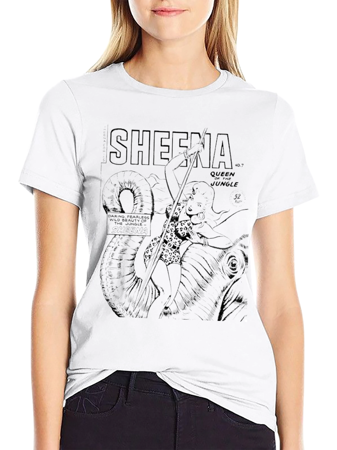 Sheena Queen of the Jungle Black T-Shirt
