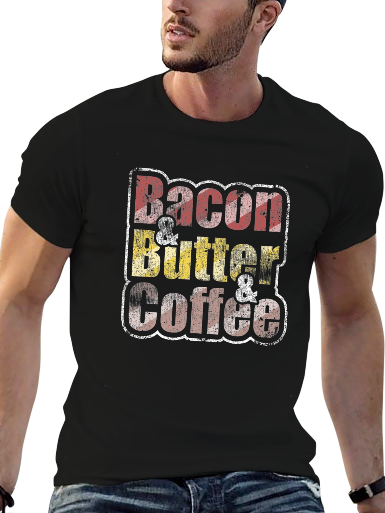 Bacon Butter Coffee Black Graphic Tee
