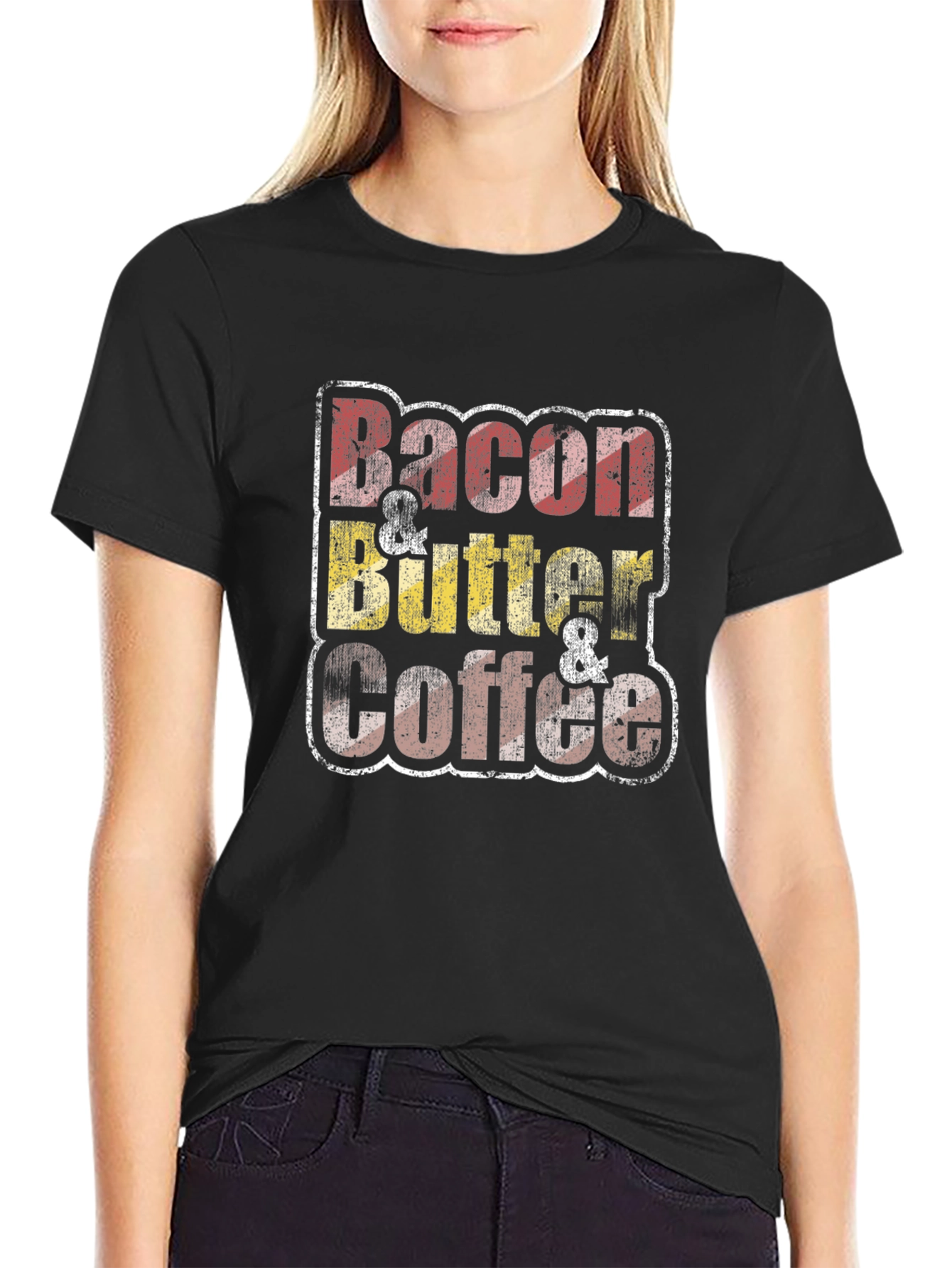 Bacon Butter Coffee Black Graphic Tee