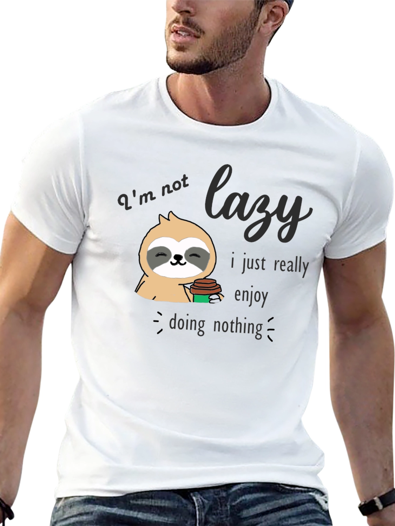 Lazy Sloth Graphic T-Shirt - Enjoy Doing Nothing Tee