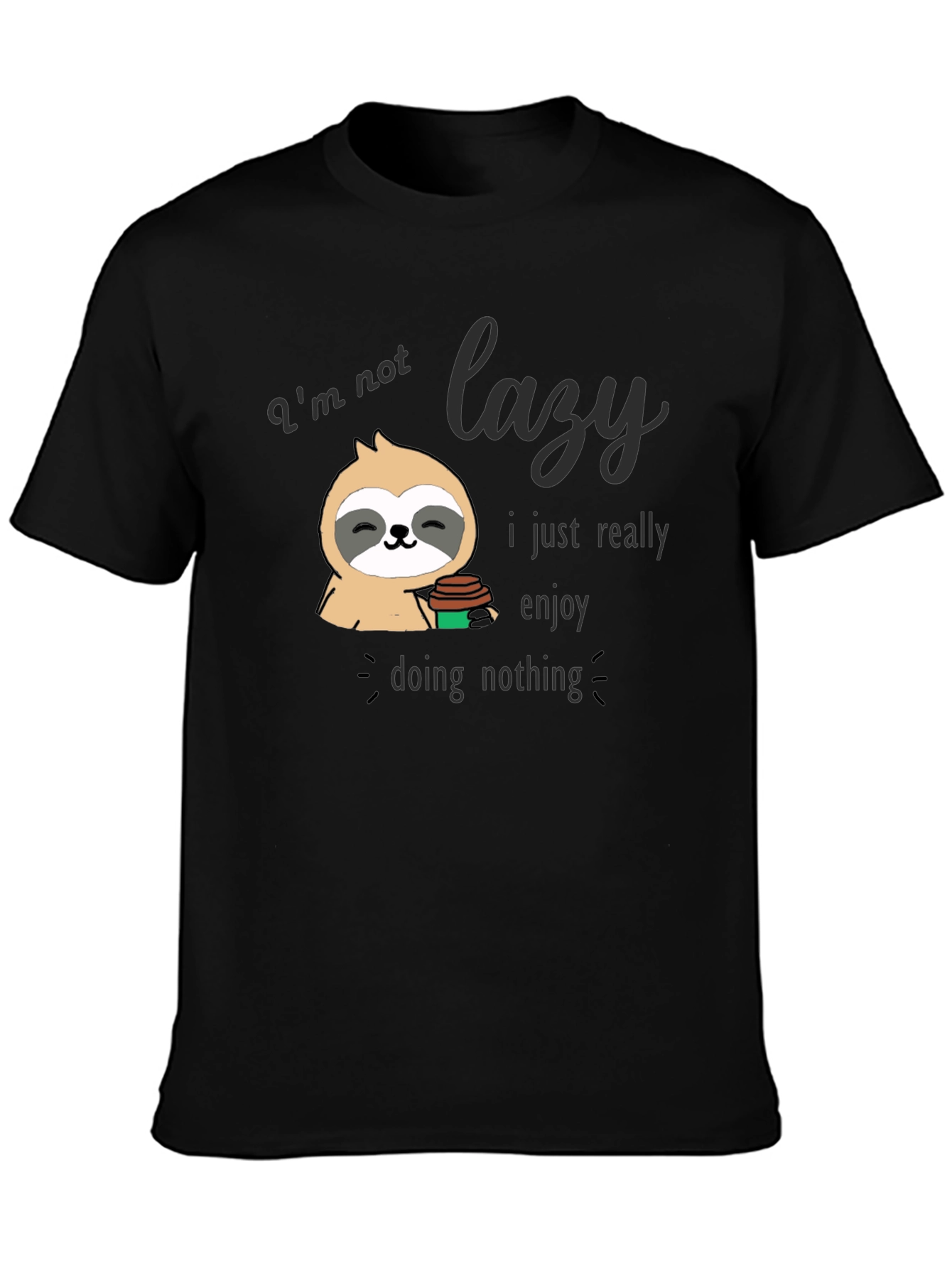 Lazy Sloth Graphic T-Shirt - Enjoy Doing Nothing Tee