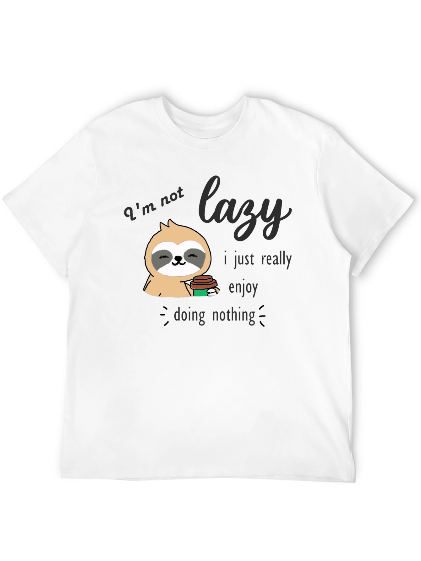 Lazy Sloth Graphic T-Shirt - Enjoy Doing Nothing Tee