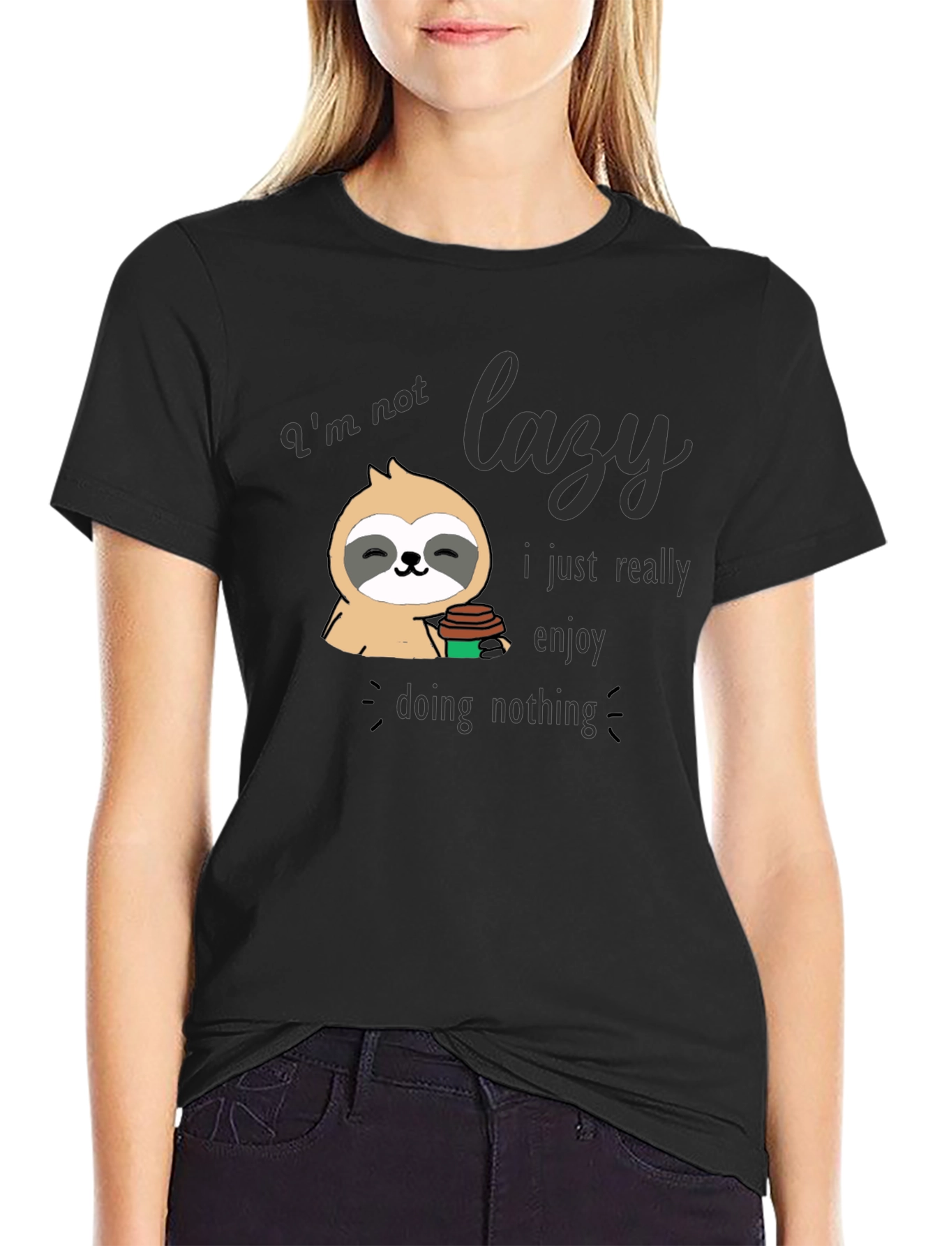 Lazy Sloth Graphic T-Shirt - Enjoy Doing Nothing Tee