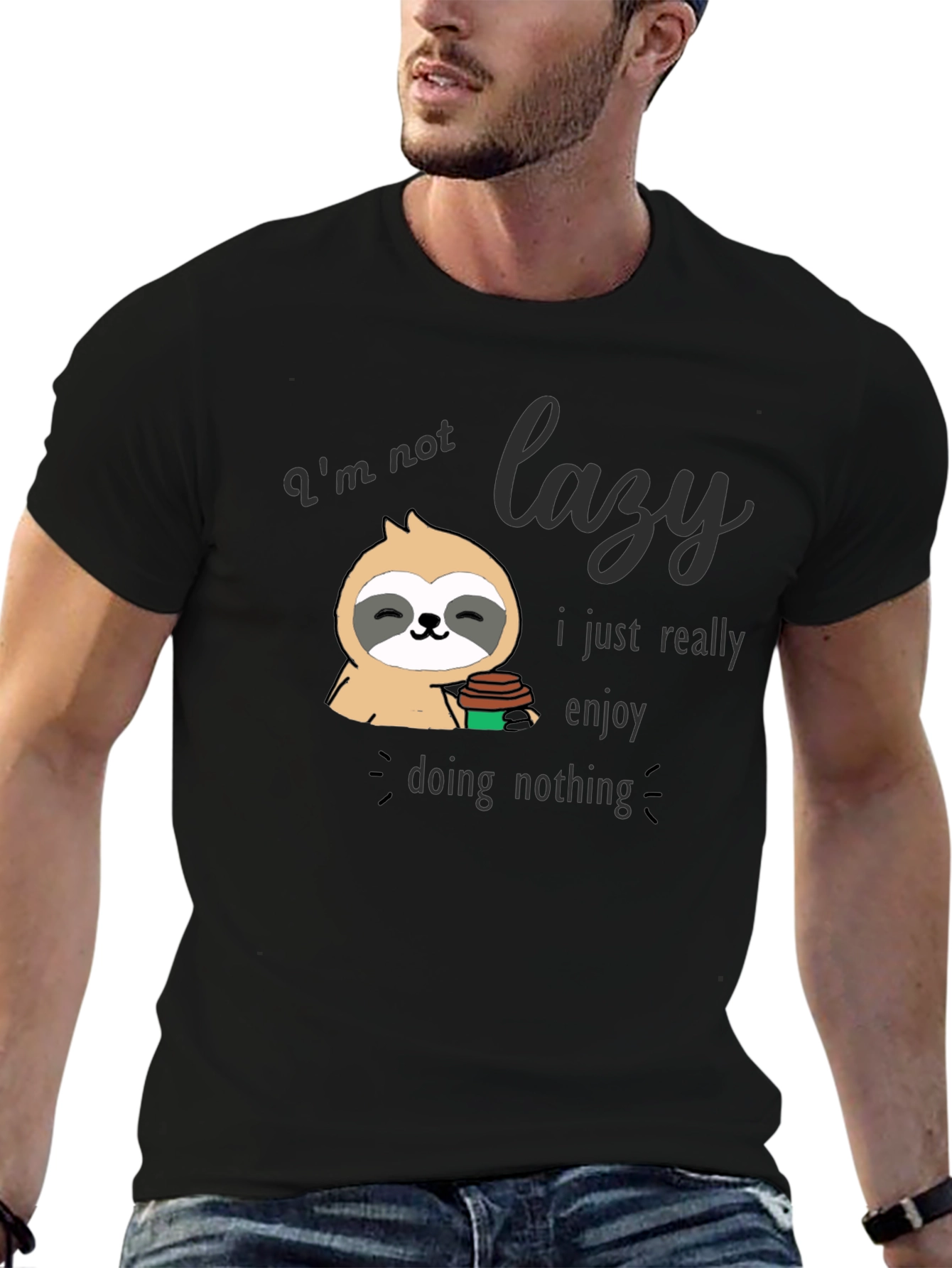 Lazy Sloth Graphic T-Shirt - Enjoy Doing Nothing Tee