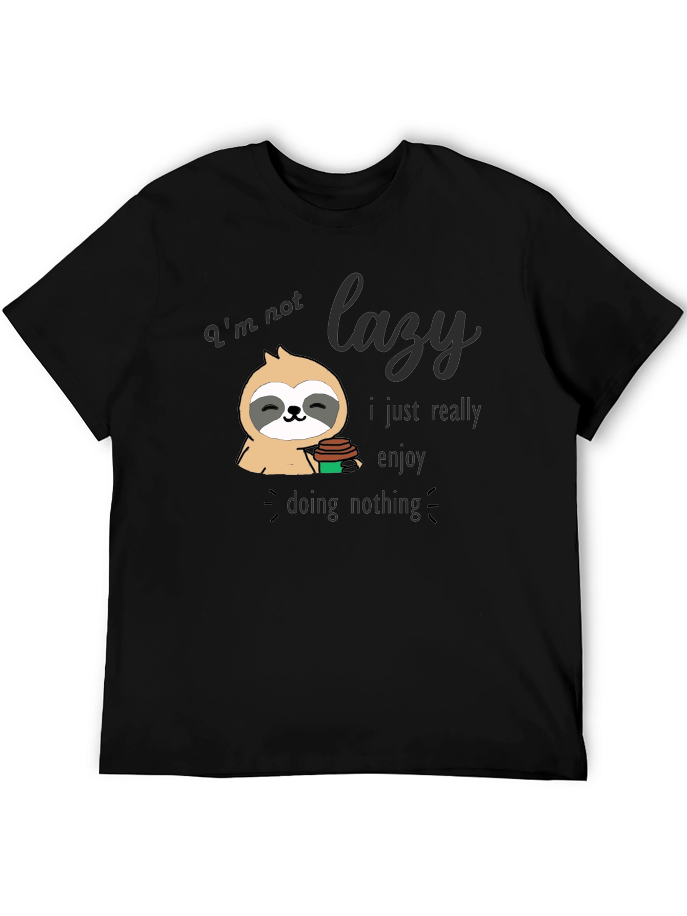 Lazy Sloth Graphic T-Shirt - Enjoy Doing Nothing Tee