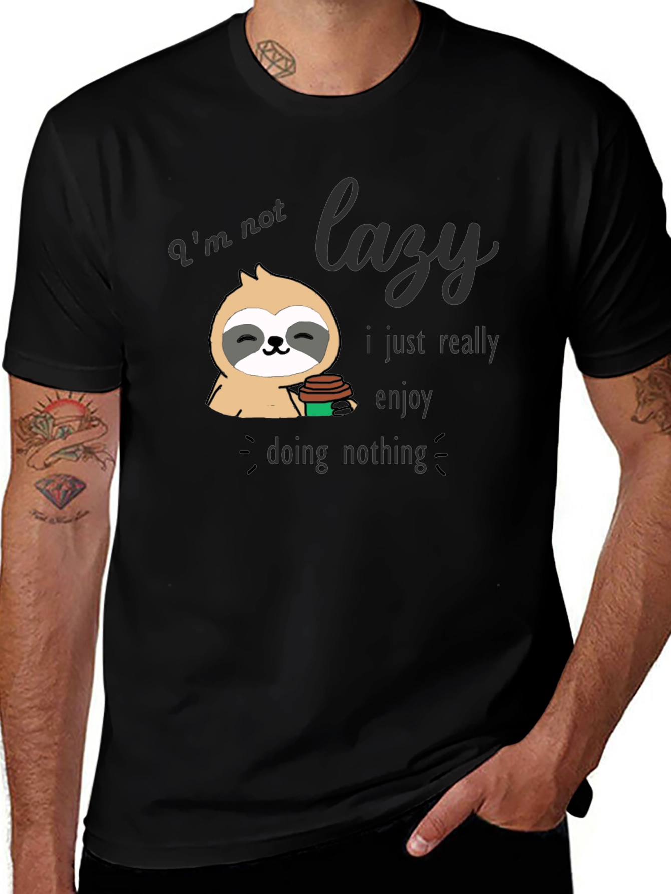 Lazy Sloth Graphic T-Shirt - Enjoy Doing Nothing Tee