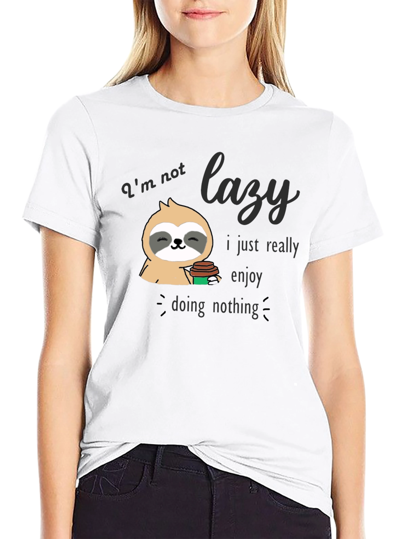 Lazy Sloth Graphic T-Shirt - Enjoy Doing Nothing Tee