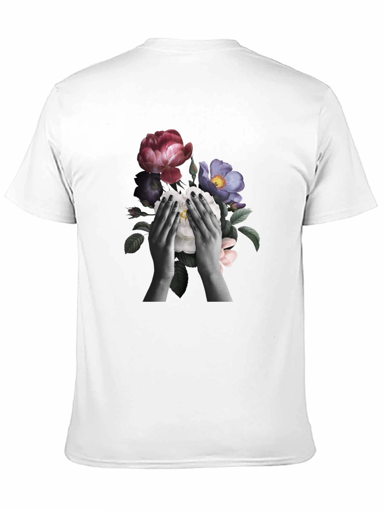 Floral Hands Graphic T-Shirt - Black
