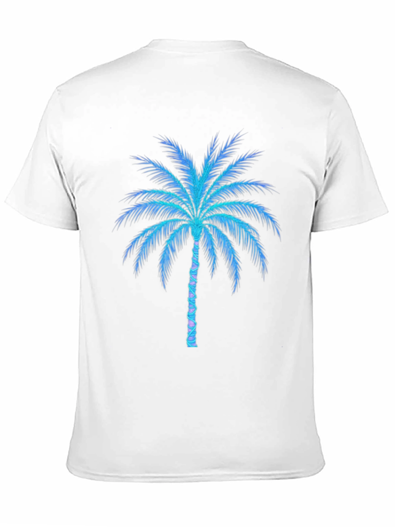 Neon Palm Tree Graphic Tee - Black Cotton Blend