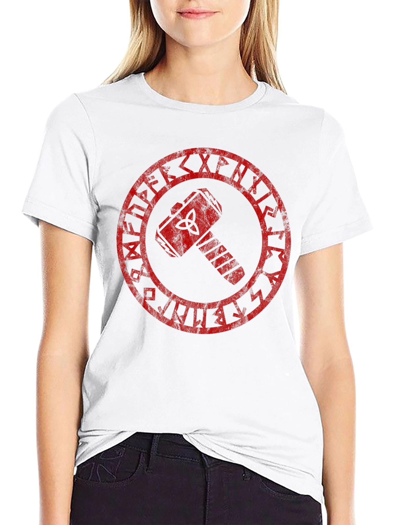 Viking Hammer Rune Graphic T-Shirt