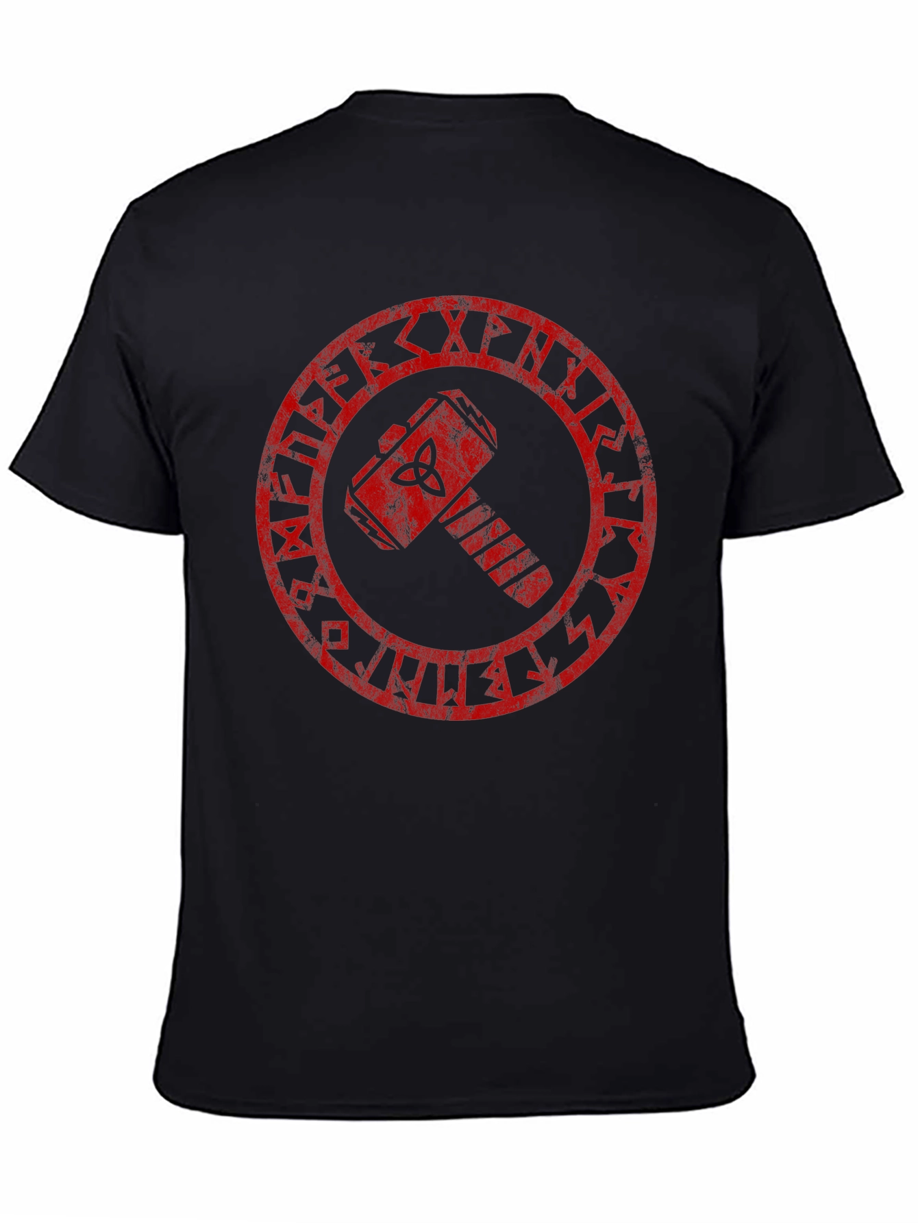 Viking Hammer Rune Graphic T-Shirt