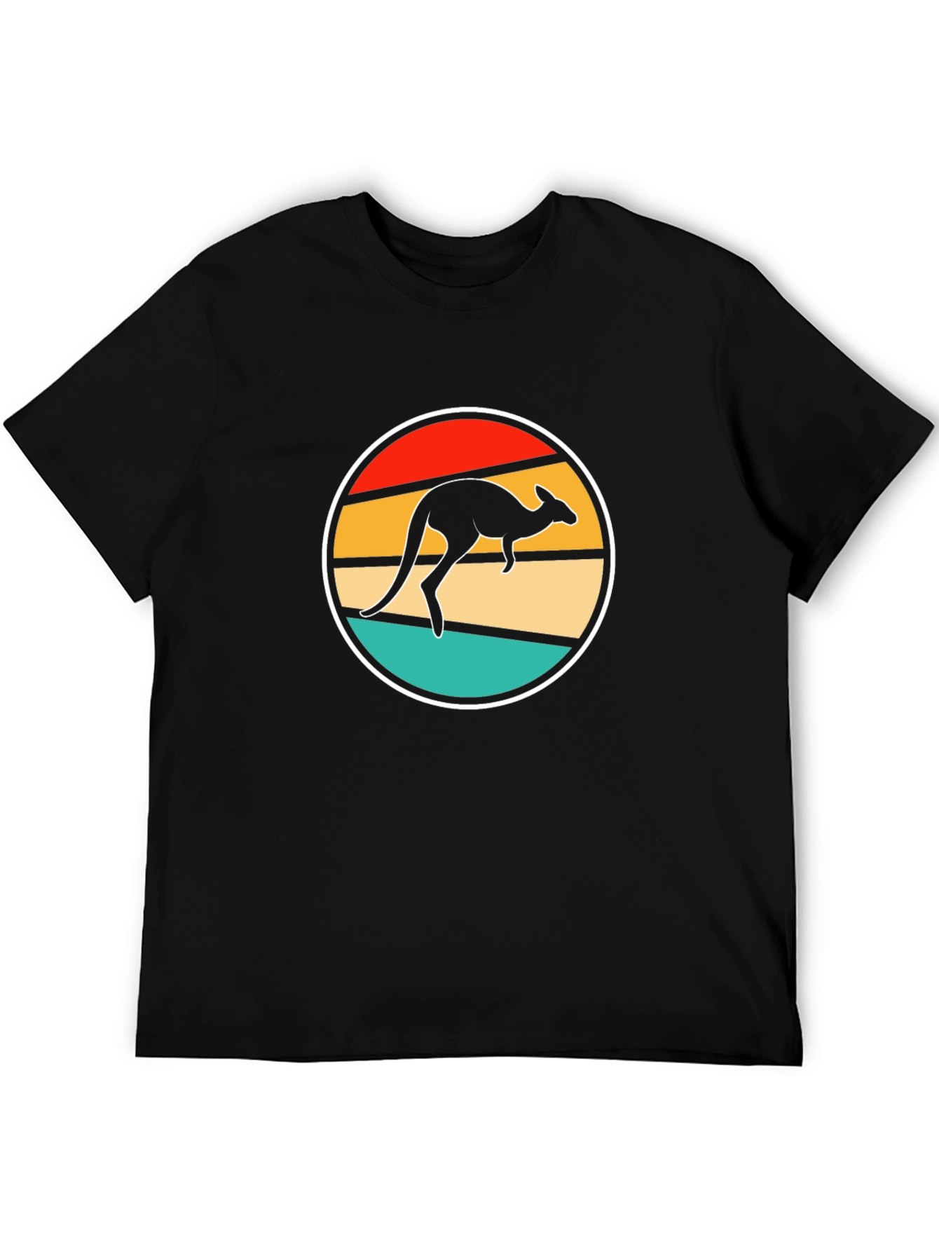 Retro Kangaroo T-Shirt - Black Novelty Tee