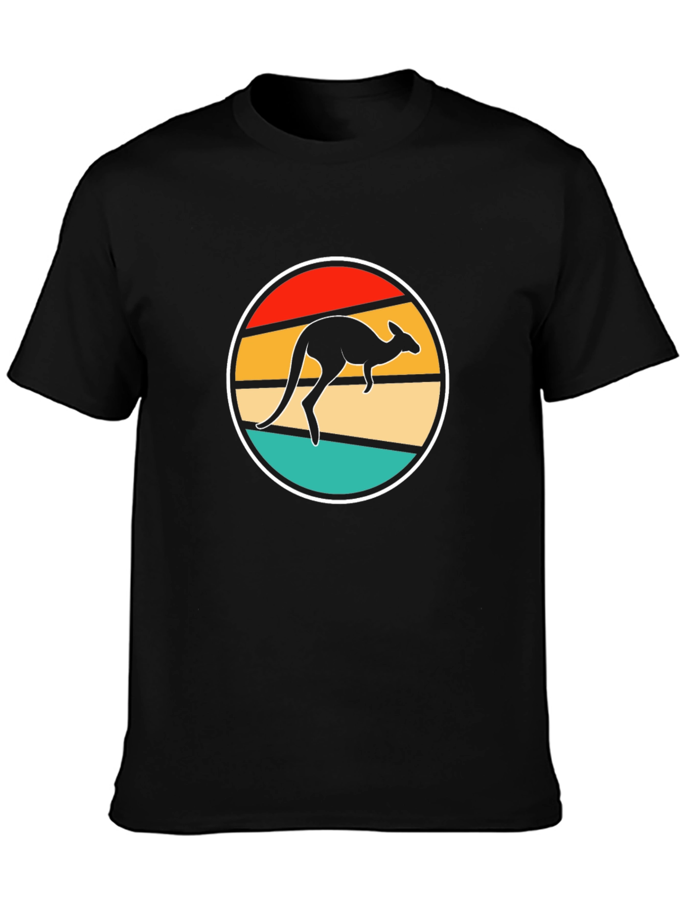 Retro Kangaroo T-Shirt - Black Novelty Tee