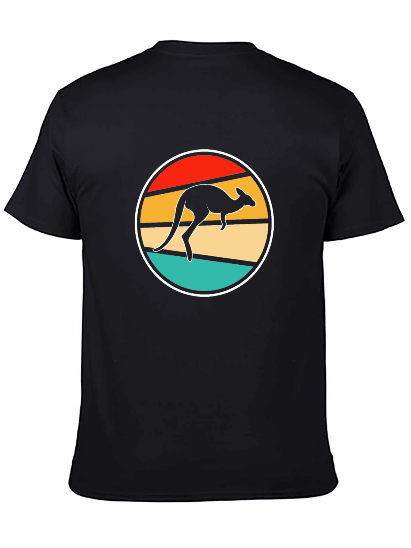 Retro Kangaroo T-Shirt - Black Novelty Tee