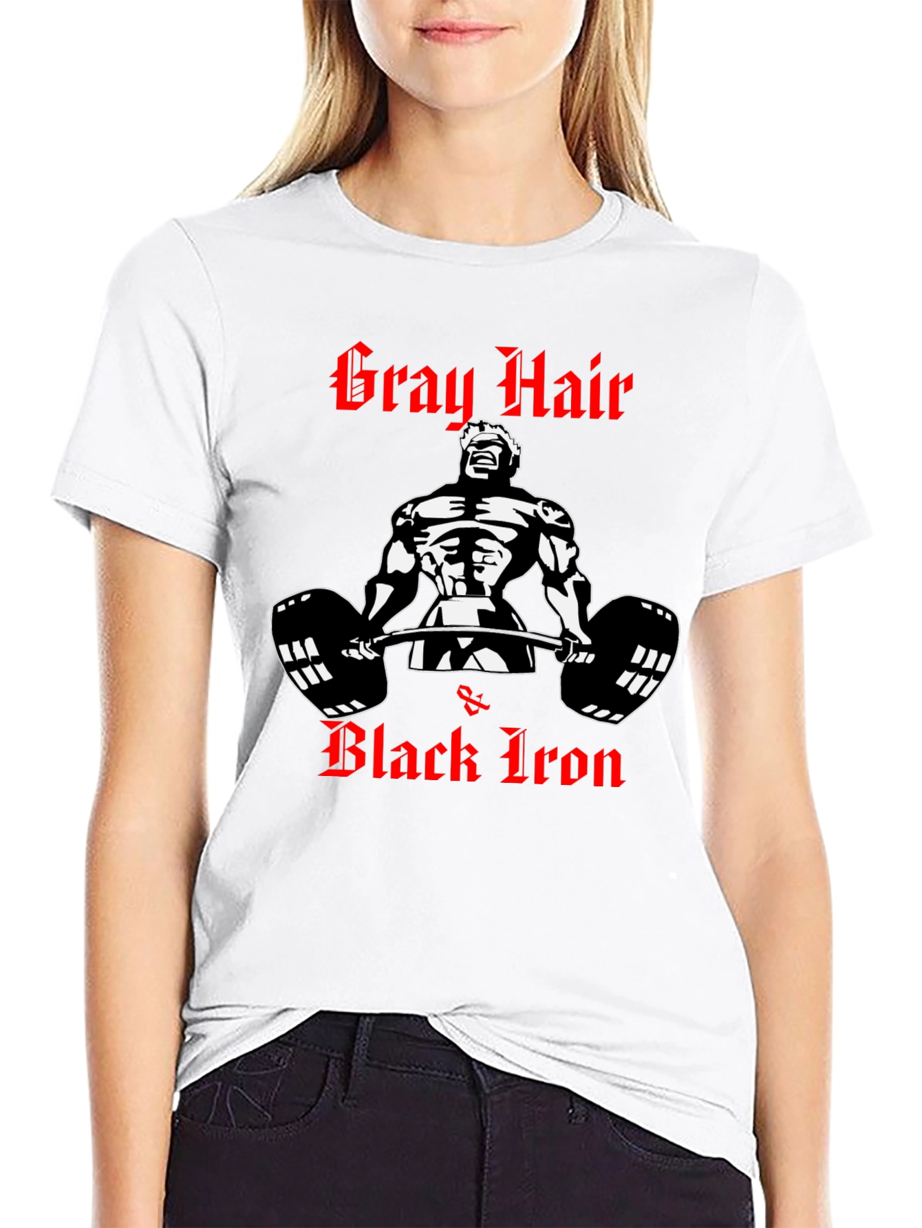 Gray Hair & Black Iron Gym T-Shirt