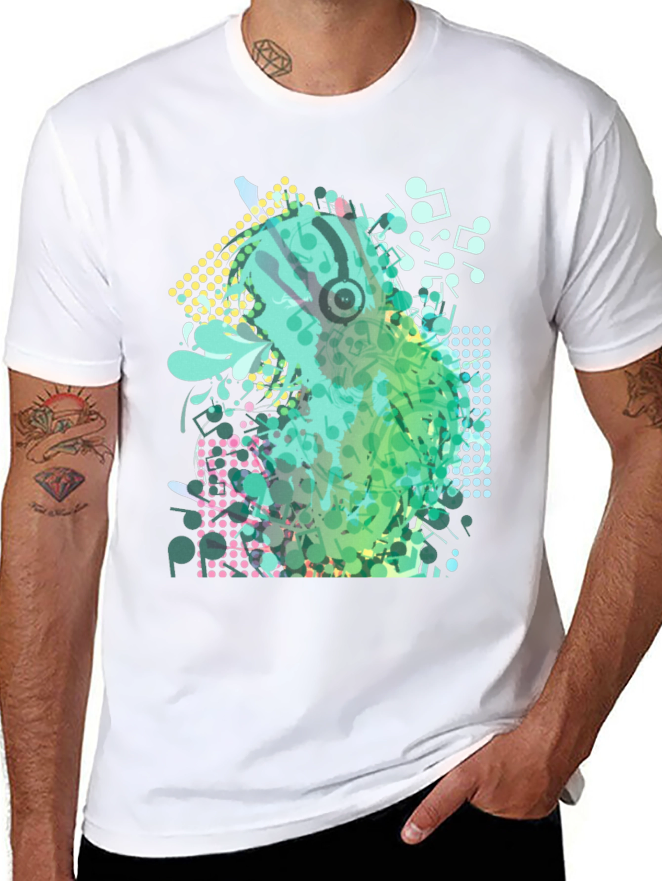 Abstract Music Notes Graphic Tee