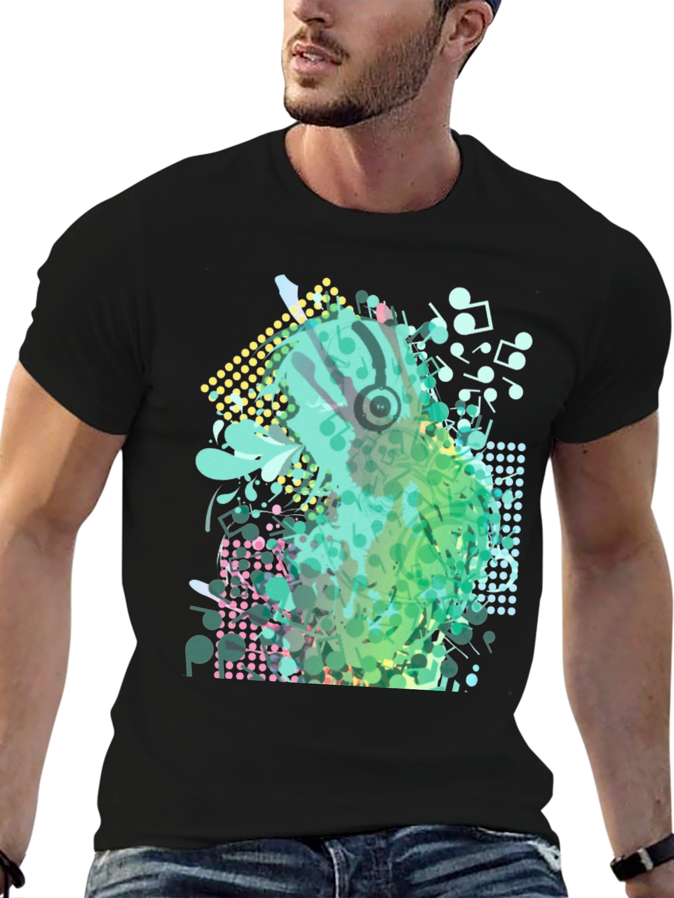 Abstract Music Notes Graphic Tee