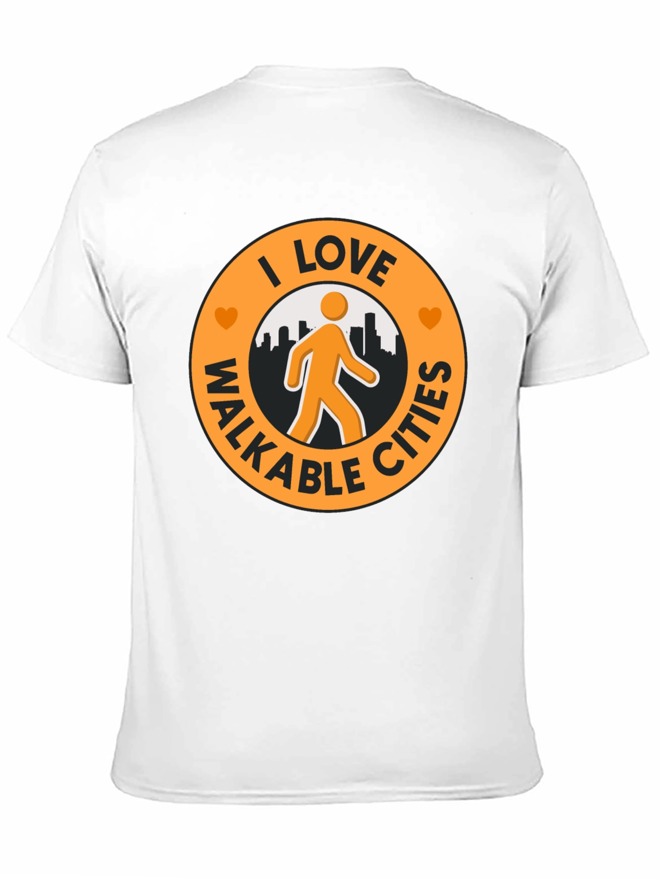 I Love Walkable Cities Graphic T-Shirt - Black