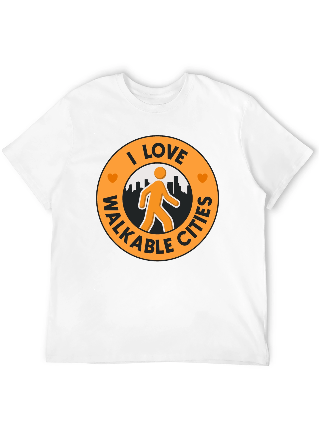 I Love Walkable Cities Graphic T-Shirt - Black