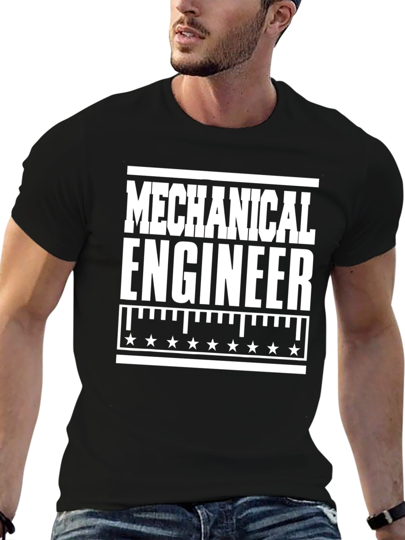 Mechanical Engineer Black Graphic T-Shirt