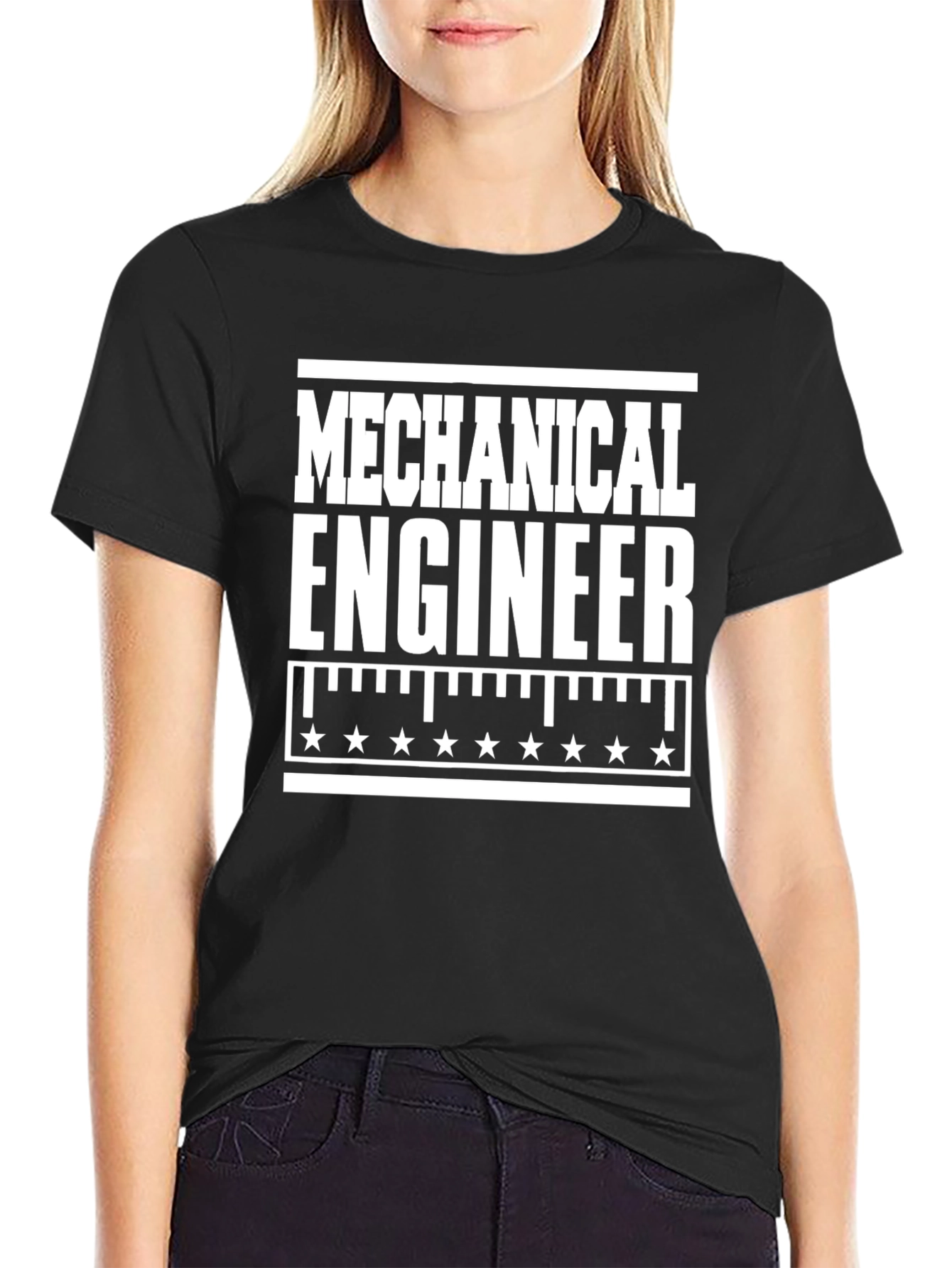 Mechanical Engineer Black Graphic T-Shirt