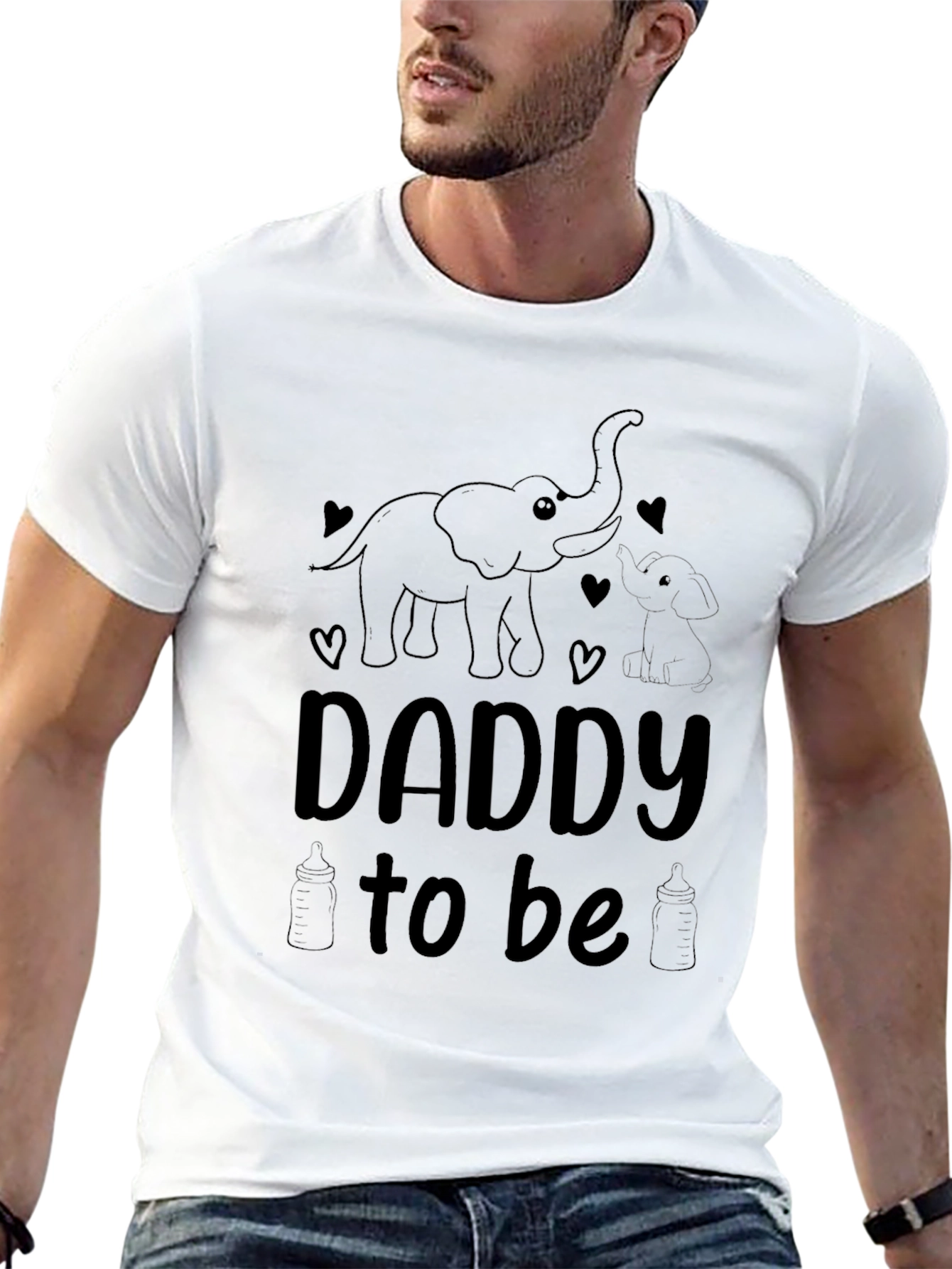 Daddy To Be Elephant Graphic Tee