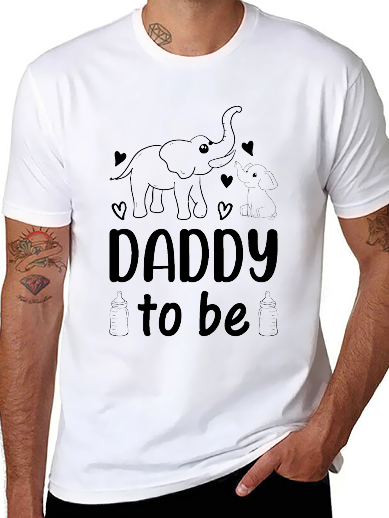 Daddy To Be Elephant Graphic Tee
